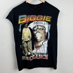 Biggie Smalls Graphic Tee Notorious B.I.G. Cut Off Shirt Size M Rap Hip Hop Icon